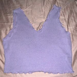 SHEIN Lettuce Edge Rib-knit Tank Top